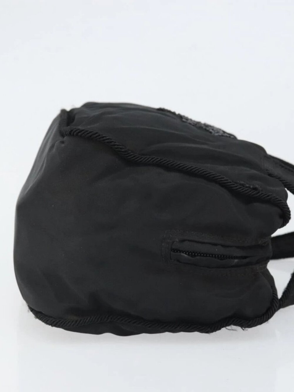 PRADA Hand Bag Nylon Black Gold Auth bs33258 - Picture 3 of 16